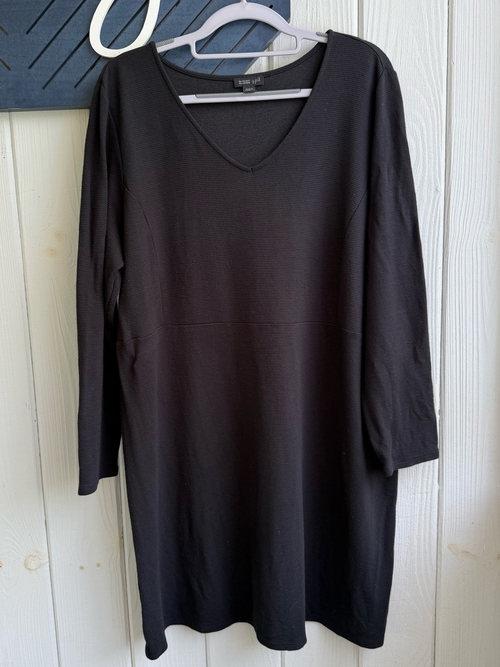 J. Jill Black V-Neck Long-Sleeve Dress